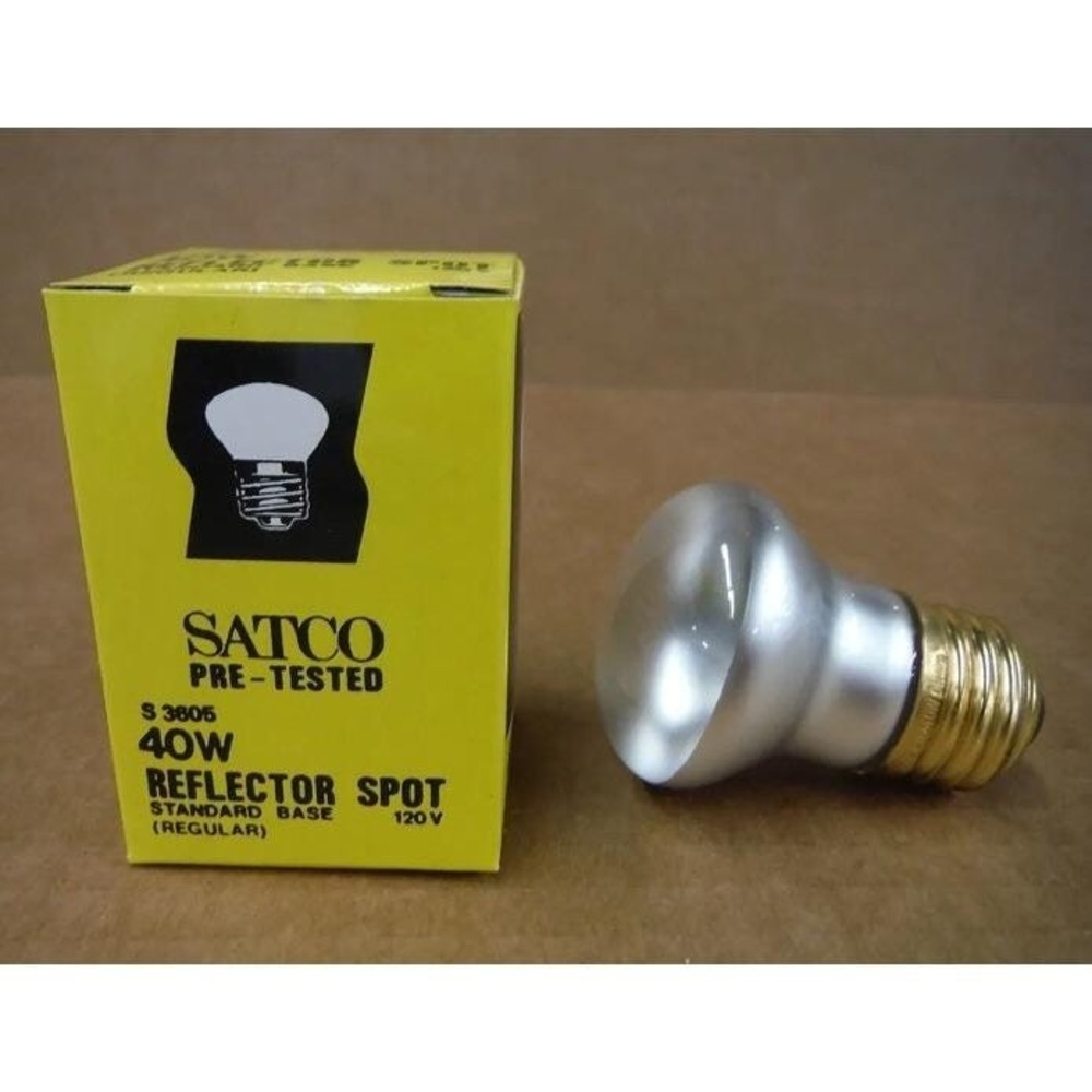New Vintage Satco Reflector Spot 40W 120V S3605 Standard Regular Base 2000 Hours